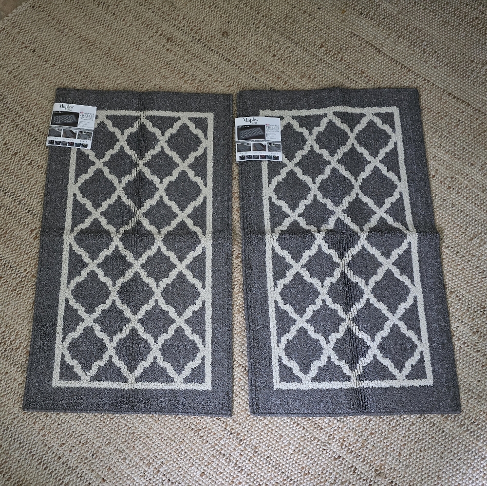 Elegant Gray and White Area Rug Set